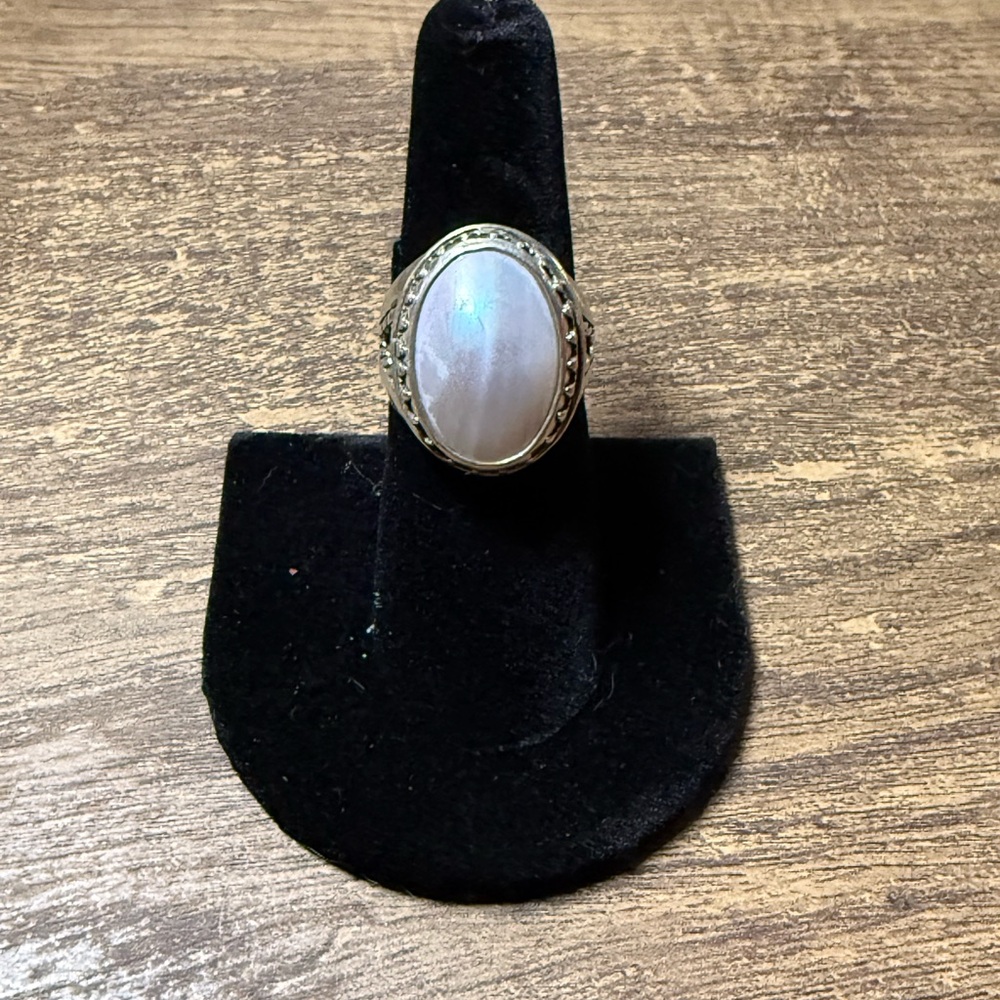 Sterling Silver Rainbow Moonstone Ring